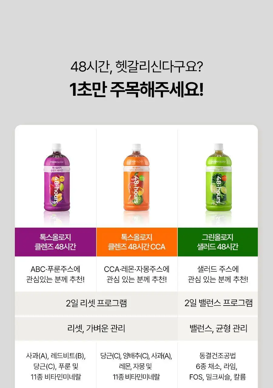 [서현PICK]푸드올로지 톡스올로지 클렌즈 48시간 CCA 1000ml 상세페이지 36